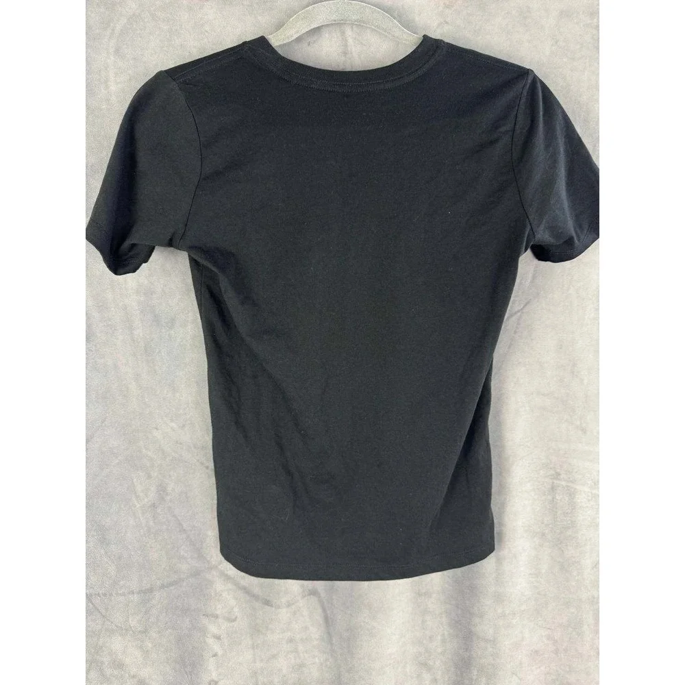 True Religion Graphic T-Shirt Buddha Guitar Black Deconstructed Size S